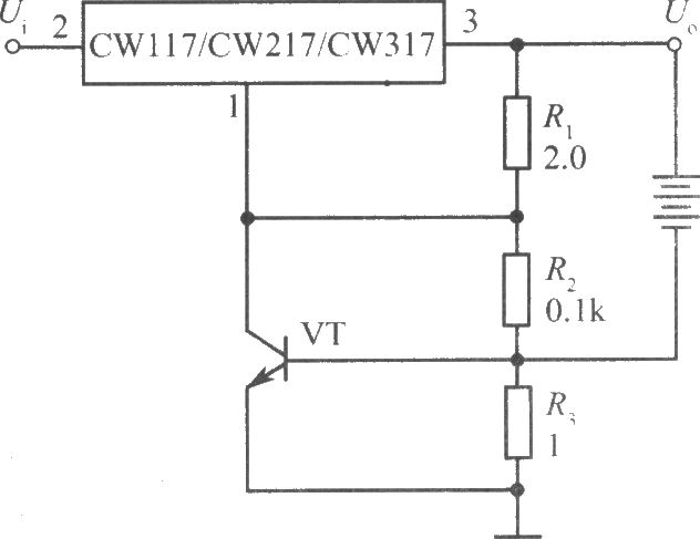 《CW117/CW217/CW317构成的具有限流保护的充电器》相关图片 CW117/CW217/CW317构成的具有限流保护的充电器