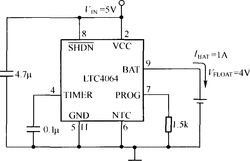 《LTC4064构成的充电电路》相关图片 LTC4064构成的充电电路