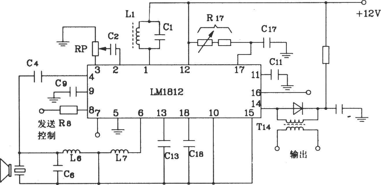 《LM1812构成汽车倒车防撞报警器电路图》相关图片 LM1812构成汽车倒车防撞报警器电路图
