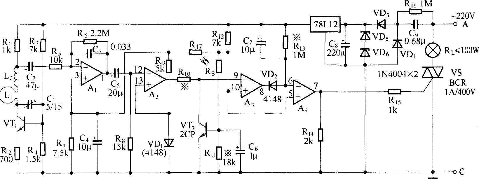 《雷达式节能灯座电路原理图》相关图片 雷达式节能灯座电路原理图